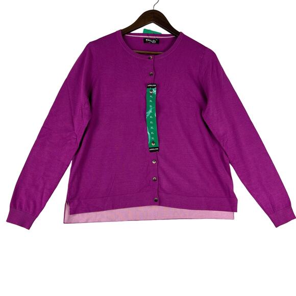 Kirkland Brand NWT Pink Cardigan Women’s SZ XL Viscose/Poly Soft Stretchy NEW - Picture 1 of 11